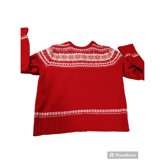 Abercrombie & Fitch Retro Women's Sweater Nordic Fair Isle 100% Wool Shetland M - Picture 2 of 6
